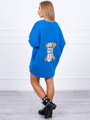 Isoliertes Damen-Sweatshirt mit Aufdruck, blau 9314