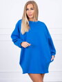 Isoliertes Damen-Sweatshirt mit Aufdruck, blau 9314