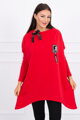 Damen OVERSIZE Sweatshirt mit längeren Seiten 0015 rot