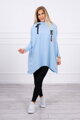 Damen OVERSIZE Sweatshirt mit längeren Seiten 0015 hellblau