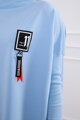 Damen OVERSIZE Sweatshirt mit längeren Seiten 0015 hellblau