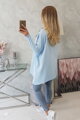 Damen OVERSIZE Sweatshirt mit längeren Seiten 0015 hellblau