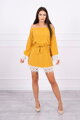 Sommer Damenkleid mit Spitze 9034 senf