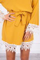 Sommer Damenkleid mit Spitze 9034 senf