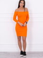 Damenkleid mit Ausschnitt in der Farbe Orange 8974