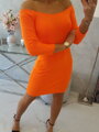 Damenkleid mit Ausschnitt in der Farbe Orange 8974