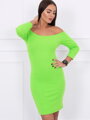 Tailliertes Damenkleid in neongrüner Farbe 8974