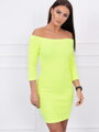 Neongelbes Kleid mit 3/4 Ärmeln 8974