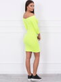Neongelbes Kleid mit 3/4 Ärmeln 8974
