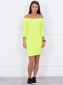 Neongelbes Kleid mit 3/4 Ärmeln 8974