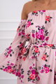 Dámske letné šaty s kvetmi KS 9268 púdrovo ružové