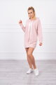 Damen Sweatshirt-Kleid mit Kapuze 0042 baby-rosa