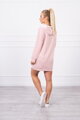 Damen Sweatshirt-Kleid mit Kapuze 0042 baby-rosa