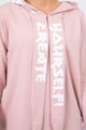 Damen Sweatshirt-Kleid mit Kapuze 0042 baby-rosa