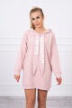 Damen Sweatshirt-Kleid mit Kapuze 0042 baby-rosa