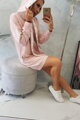 Damen Sweatshirt-Kleid mit Kapuze 0042 baby-rosa