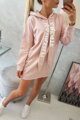 Damen Sweatshirt-Kleid mit Kapuze 0042 baby-rosa