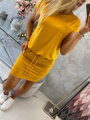 Damenkleid mit kurzen Ärmeln 9074 Senf