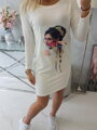 Weißes Sportkleid mit Aufdruck 66826