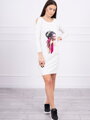 Weißes Sportkleid mit Aufdruck 66826