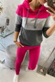 Damen Trainingsanzug mit Streifen 8877 zyklamenrosa+grau