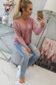 Damen Pullover mit V-Ausschnitt 2020-15 dunkelrosa