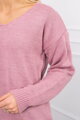 Damen Pullover mit V-Ausschnitt 2020-15 dunkelrosa