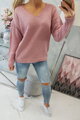 Damen Pullover mit V-Ausschnitt 2020-15 dunkelrosa