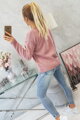 Damen Pullover mit V-Ausschnitt 2020-15 dunkelrosa
