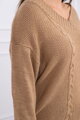 Damen Strickpullover mit V-Ausschnitt 2019-40 hellbraun