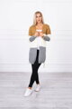 Tricolor Damen Sweatjacke SN-7044 Zimt + Ecru + Grau