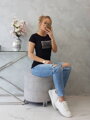 Damen Kurzarm T-Shirt MILANO 67838 schwarz