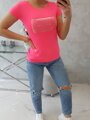 Damen Sommer T-Shirt mit Print MILANO 67838 neonpink