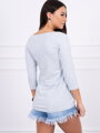 Damen T-Shirt  3/4 Ärmeln 51282 hell grau