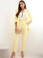 Dámsky kostým 80172K v pastelovej žltej farbe