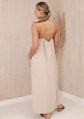 Beiges langes Sommerkleid 6418