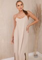Beiges langes Sommerkleid 6418