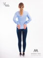 VERSABE Damen Hemd Slim Fit VS-DK1603 blau/rot
