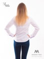 Biela dámska košeľa s kvietkovaným golierom Slim-Fit VS-DK1611