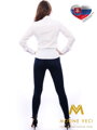 Biela dámska košeľa s kvietkovaným golierom Slim-Fit VS-DK1611
