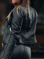 Damen Lederjacke aus echtem Leder, schwarz