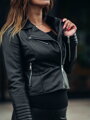 Damen Lederjacke aus echtem Leder, schwarz