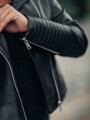 Dámska kožená bunda z pravej kože čierna