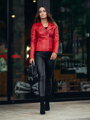 Damen Lederjacke aus echtem Leder rot