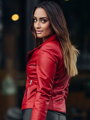 Damen Lederjacke aus echtem Leder rot