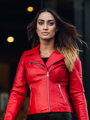 Damen Lederjacke aus echtem Leder rot