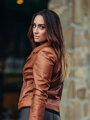 Braune Echtlederjacke für Damen
