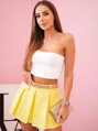 Dámsky skort v žltej farbe ART0241 s opaskom 