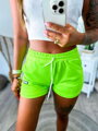 Stylowe damskie szorty neonowo-zielone