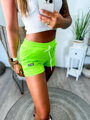 Stylowe damskie szorty neonowo-zielone
